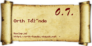 Orth Tünde névjegykártya